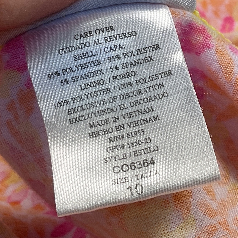 Jona Michelle Pink and Yellow Sundress with handkerchief hemline Size 10 - Picture 7 of 7